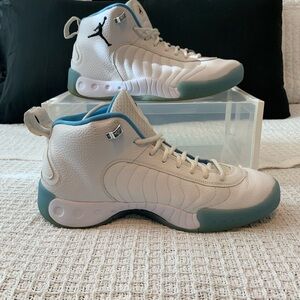 Jordan White and Light Blue High Tops.